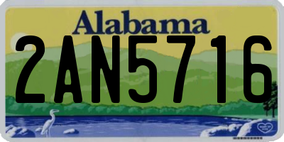AL license plate 2AN5716