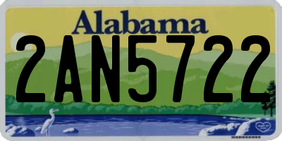 AL license plate 2AN5722