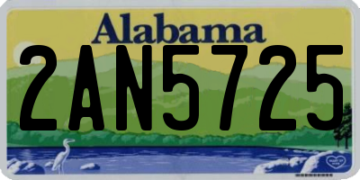 AL license plate 2AN5725