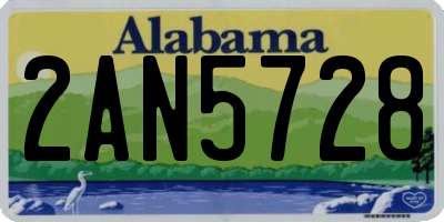 AL license plate 2AN5728
