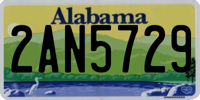 AL license plate 2AN5729