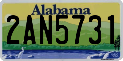AL license plate 2AN5731
