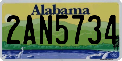 AL license plate 2AN5734