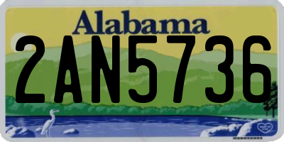 AL license plate 2AN5736