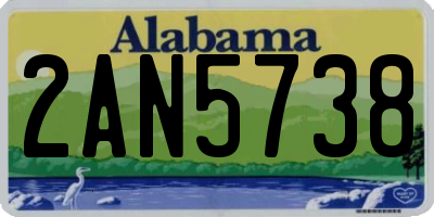AL license plate 2AN5738