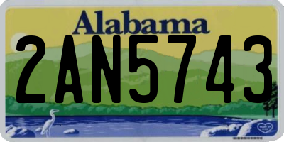 AL license plate 2AN5743