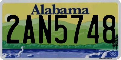 AL license plate 2AN5748