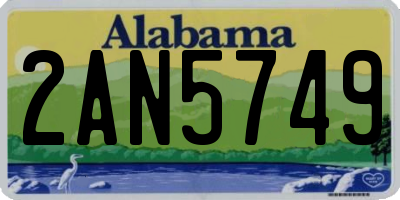 AL license plate 2AN5749