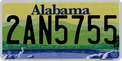 AL license plate 2AN5755