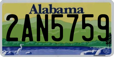 AL license plate 2AN5759