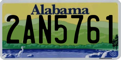 AL license plate 2AN5761