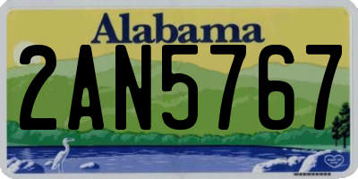 AL license plate 2AN5767