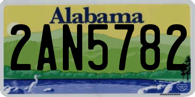 AL license plate 2AN5782