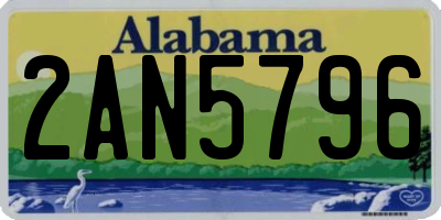 AL license plate 2AN5796