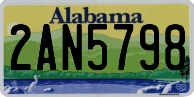 AL license plate 2AN5798