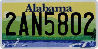 AL license plate 2AN5802
