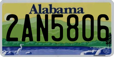 AL license plate 2AN5806
