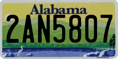 AL license plate 2AN5807
