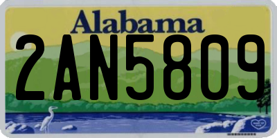 AL license plate 2AN5809