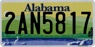 AL license plate 2AN5817
