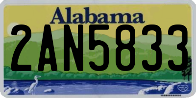AL license plate 2AN5833