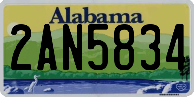 AL license plate 2AN5834