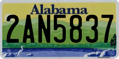 AL license plate 2AN5837