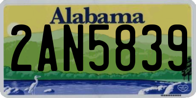 AL license plate 2AN5839