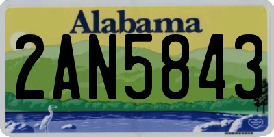 AL license plate 2AN5843