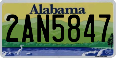 AL license plate 2AN5847