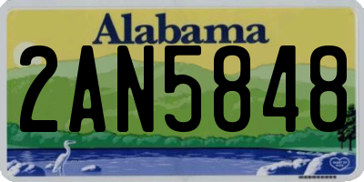 AL license plate 2AN5848