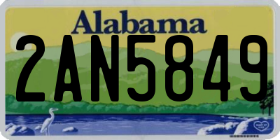 AL license plate 2AN5849