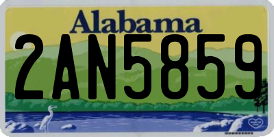 AL license plate 2AN5859