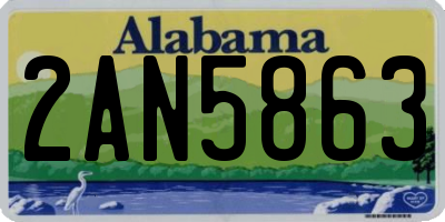 AL license plate 2AN5863