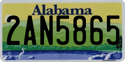 AL license plate 2AN5865
