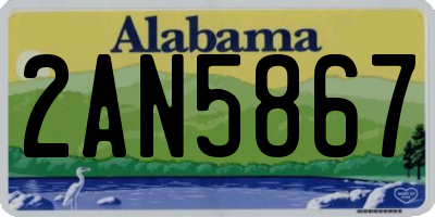 AL license plate 2AN5867
