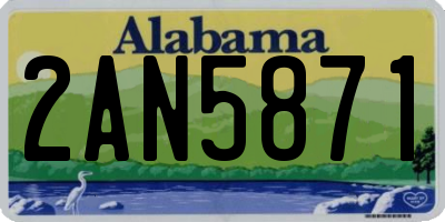AL license plate 2AN5871