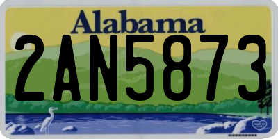 AL license plate 2AN5873