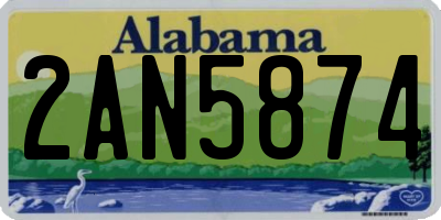 AL license plate 2AN5874
