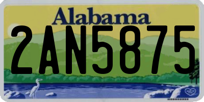 AL license plate 2AN5875