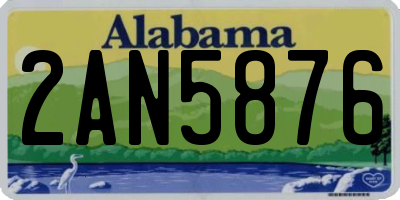 AL license plate 2AN5876
