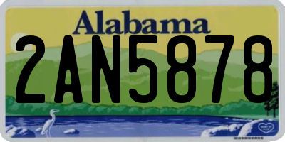 AL license plate 2AN5878