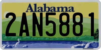 AL license plate 2AN5881
