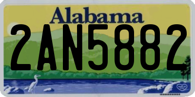 AL license plate 2AN5882