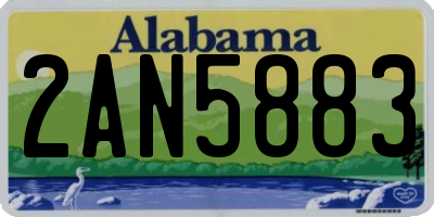 AL license plate 2AN5883
