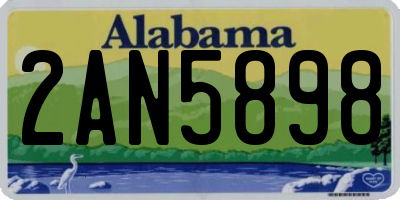 AL license plate 2AN5898