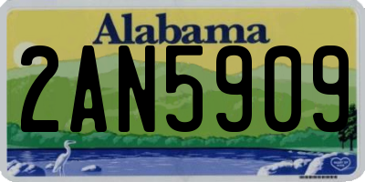 AL license plate 2AN5909