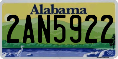 AL license plate 2AN5922