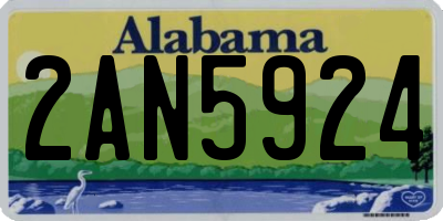 AL license plate 2AN5924