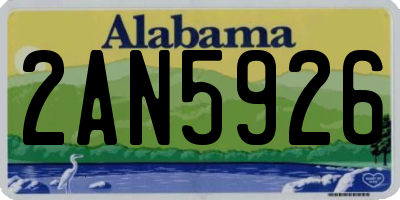 AL license plate 2AN5926